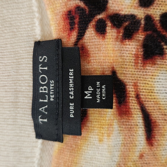 Talbots Petite Floral Cashmere Sweater - Picture 2 of 3